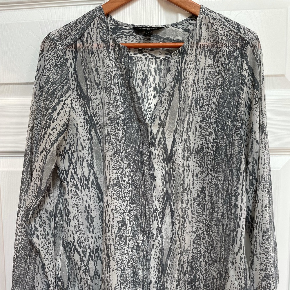 Banana Republic  Sheer Snake-print Blouse